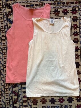 Comfort Colors Coral-Peach and Cream Sleeveless Tanks